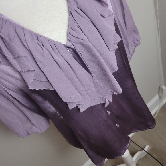 Marc Bouwer Blouse Lavender Silk Large - Picture 5 of 11